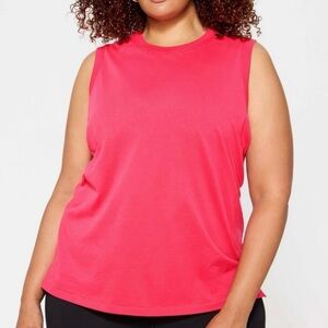 Fabletics Raspberry Fizz Pink 100% Cotton Athletic Tank Top Size XL